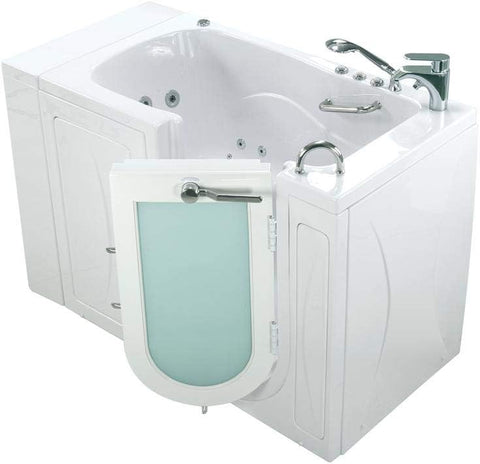 Ellas Bubbles Capri Acrylic Air and Hydro Massage and Heated Seat Walk-In Bathtub with Right Outward Swing Door, 2 Piece Fast Fill Faucet, 2" Dual Drain, White, 30x52x45, OA3052DH2P-R Ellas Bubbles Capri Acrylic Air and Hydro Massage and Heated Seat Walk-In Bathtub with Right Outward Swing Door, 2 Piece Fast Fill Faucet, 2" Dual Drain, White, 30x52x45, OA3052DH2P-R