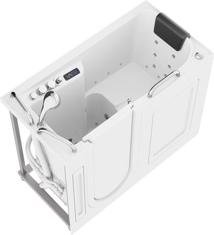 ANZZI Walk-in Bathtub 27'' x 53'' Left Drain Fully Loaded, Air Jets & Whirlpool Massage Jets, Hot Tub, Quick Fill, 6 Setting Handheld Shower Sprayer, Aromatherapy, Bath Pillow, LED Lights 2753FLWL ANZZI Walk-in Bathtub 27'' x 53'' Left Drain Fully Loaded, Air Jets & Whirlpool Massage Jets, Hot Tub, Quick Fill, 6 Setting Handheld Shower Sprayer, Aromatherapy, Bath Pillow, LED Lights 2753FLWL