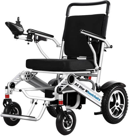 All Star Wheelchairs - Electric Wheelchair | Foldable & Lightweight Motorized Wheel Chair for Adults, Seniors & Elderly | Portable 20+ Mile Range, 4 MPH - 300lb Capacity | Collapsible for Easy Travel All Star Wheelchairs - Electric Wheelchair | Foldable & Lightweight Motorized Wheel Chair for Adults, Seniors & Elderly | Portable 20+ Mile Range, 4 MPH - 300lb Capacity | Collapsible for Easy Travel