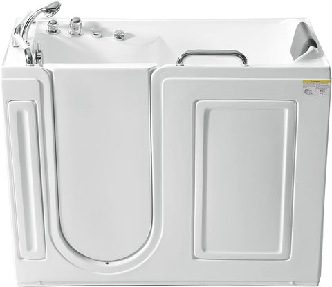 Empava 53 in. Acrylic Whirlpool Walk-in Tub Water Jets Alcove Bathtub with Left Side Door , White Empava 53 in. Acrylic Whirlpool Walk-in Tub Water Jets Alcove Bathtub with Left Side Door , White
